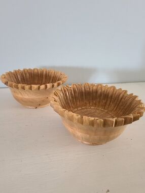 Two's Company Sunflower Wooden Bowls